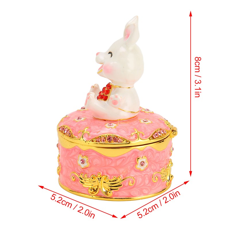 Trinket Box Bunny Shape Exquisite Cute Magnetic Design Jewelry Storage