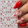 4Pcs Flower Nail Art Stickers Decals 5D Embossed Floral Strawberry
