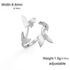 kkjoy Stainless Steel Five Flower Ring Adjustable Open Finger Rings