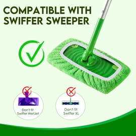 Yicotira Reusable Mop Pads Refill Compatible with Swiffer Sweeper Mop - Dry Sweeping Cloths & Wet Mopping Cloths for Household Cleaning - Washable Microfiber Pads for Mopping Floors (8 Pack)