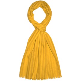 Lorenzo Cana Men's Scarf Made of Finest Cotton with Silk Elaborately Jacquard Woven Subtle Woven Stripes Natural Fibre Scarf Men's Scarf 55 cm x 180 cm, Yellow, 8923011, yellow