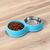 AIMALL 12.6x1.96 Inch Pet Slow Eating Bowl, Double Bowl Set