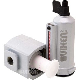 Vixen Air 3/8" NPT in-line Aluminum Air Filter (Water Trap/Separator) for Air Ride/Suspension/Air Tools Silver VXF3938S