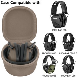 co2CREA for PROHEAR 066/016/030/030 2.0/036 Electronic Ear Protection Hearing Protection Muffs, Travel Storage Carrying Case with Hand Strap, Hard Protective Case (Brown)