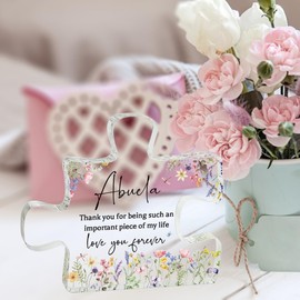 Abuela Gifts - Gifts for Abuela Delicate Abuela Birthday Gifts from Grandkids Acrylic Puzzle Decorations 4.7 x 4.3 Inches Mothers Day Christmas Birthday Gifts for Abuela, Gifts Ideas for Abuela