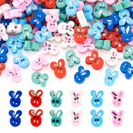 Boutigem 200Pcs Multicolor Rabbit Polymer Clay Beads, 10mm x 8mm x 4mm, Hole: 1.6mm, Perfect for Jewelry Making