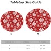 Fiokroo Christmas Snowflakes Tablecloth with Elastic Edge, Round Table Cloth