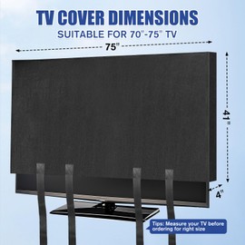 Wibeelee TV Cover Moving Dust Anti-Scratch TV Screen Cover Fits 70"-75" TV with Bottom Strap for Protection TV Moving Home Renovation Pet Scratch or Other Furniture(75“)