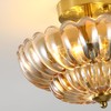 JOI0JES Gold Ceiling Light Fixture, 3-Light Bedroom Semi Flush Mount