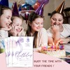 Eronm Purlpe Bow Birthday Party Invitations- 20 Pack Girls Birthday