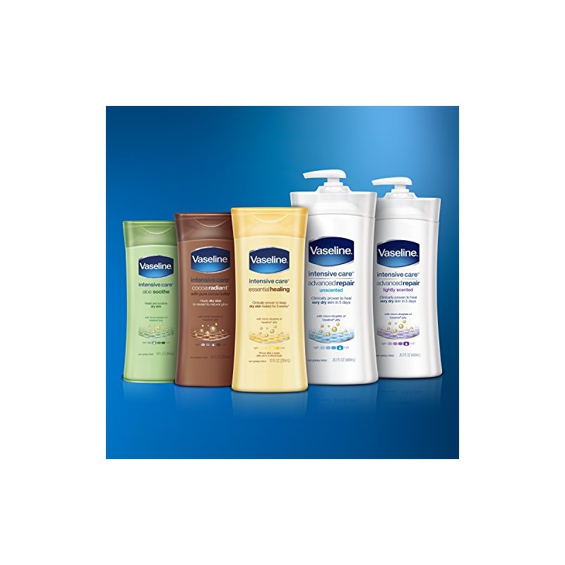 Vaseline Intensive Care Lotion, Aloe Soothe 20.3 oz (Pack of