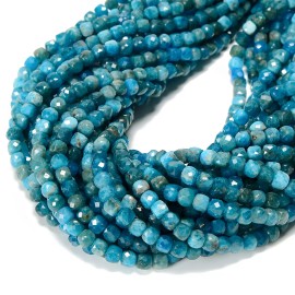 Unbranded Natural Dark Blue Apatite Faceted Cube Beads 4-5mm 15.5" Strand
