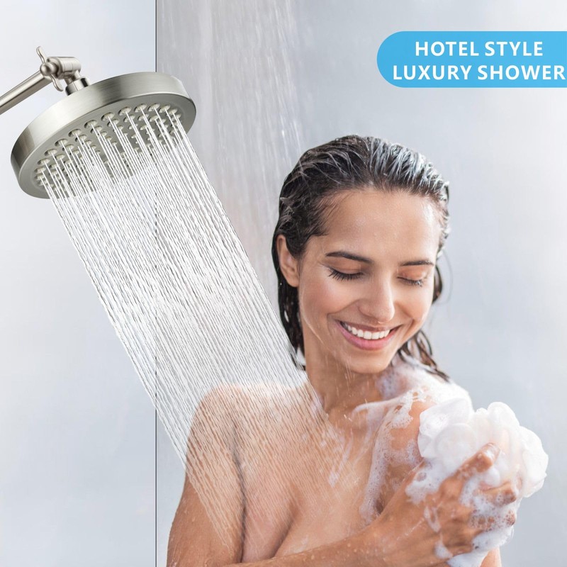 Nuodan High Pressure Rain Shower Head with 11'' Extension Arm