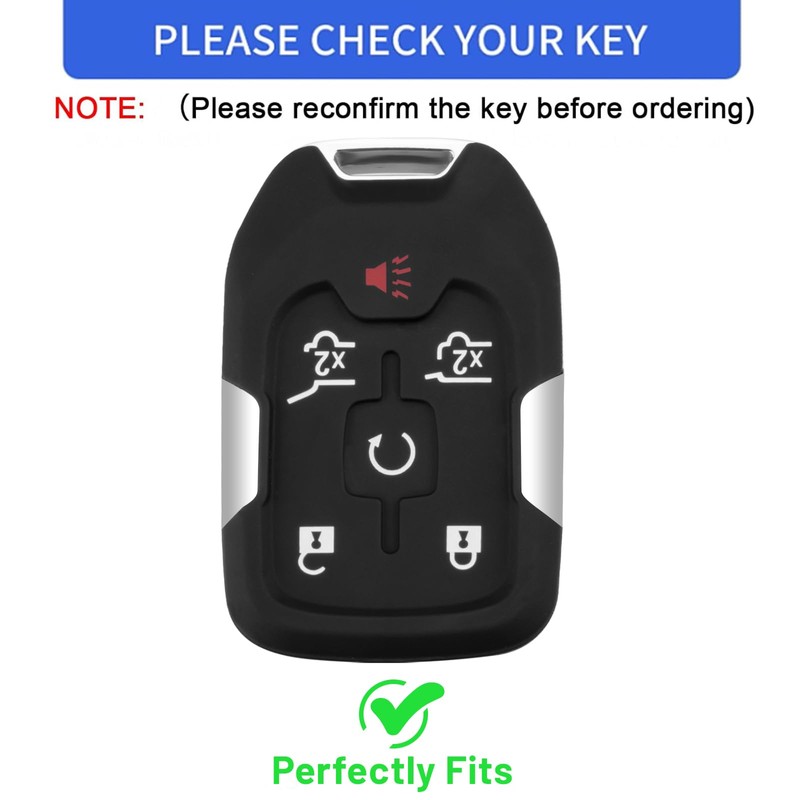 for GMC Key Fob Cover with Keychain, Key Case Shell