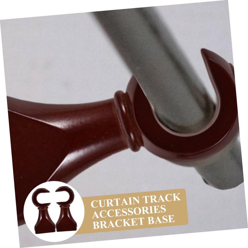 Ciieeo Wood Curtain Brackets 2pcs Curtain Rod Tray Wooden Track