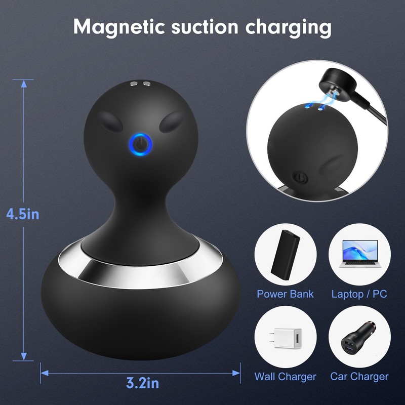MANFLY Cordless Electric Handheld Massage Ball, Rechargeable Body Neck Massage