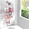 DAOYA Pink 3-Tier Over Head Shower Caddy with Soap Holder