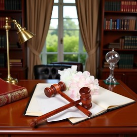 2Pcs Wood Judge Gavels Auction Court Gavels Wooden Judge Hammers Wood Hammer Props Judge Costume Accessories for Lawyer Courtroom Desk Accessories (3.2 x 6.7 x 17.4 cm)