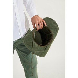 Unisex Bucket Hat with Chin Cord - UPF 50 Sun Protection - Charlie (Small/Medium - Forest Green)