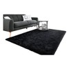 Alfombra De Salón Peluda Súper Suave De 160cm120cm Negro