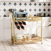Furmax Bar Cart Home Industrial Mobile Bar Cart Serving Wine