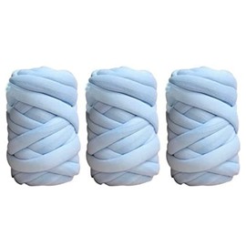 3PCS Chunky Garn Chunky Wolle Garn Roving Häkeln DIY Perfekt，Handgestrickte Häkeldecken-Teppiche Decke Kissen Haustier Bett Bett (blue)