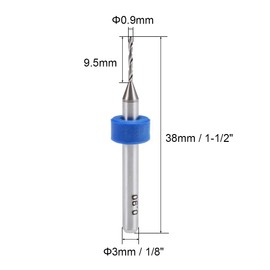 sourcing map PCB Drill Bits 0.9mm Tungsten Carbide Rotary Tool Jewelry CNC Engraving Print Circuit Board Micro Drill Bits 1/8 Inch Shank 10 Pcs