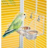 Bird Cage Seed Catcher Feeder with Perch and Anti-Slip Stand,