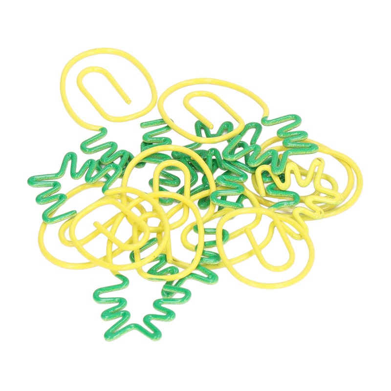 100pcs Metallic Paper Clips Green Yellow Ananas Shape Electroplating Process