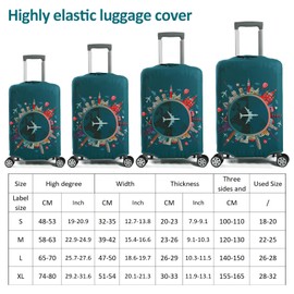Pinsheng Suitcase Protective Cover Elastic 18-32 Inch Washable Luggage Cover Elastic Travel Suitcase Cover Luggage Covers Travel Suitcase Case with Strap for Suitcases, blue