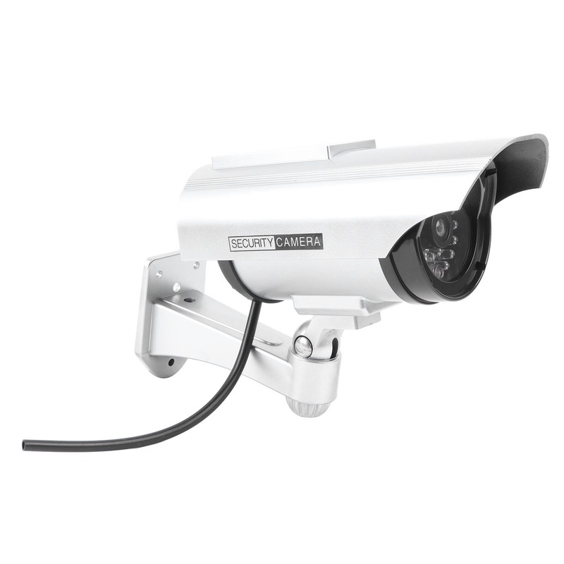 Fake Surveillance Camera Solar Powered Simulation Monitor with LED Flashing