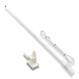 Fmuser VM100 VHF Marine Radio Antenna44 Inch Waterproof Fiberglass Boat Antenna with A