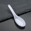 Disposable White Plastic Spoons, 5.3" Asian Soup Spoons,Chinese Spoons,tasting spoon,Front