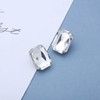 Dervivea Bohemia Crystal Square Earrings Shinny Square Stud Earrings Silver