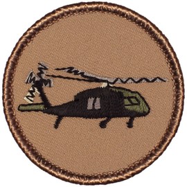 Blackhawk Helicopter Patrol Patch - 2" Diameter Round Embroidered Patch (Hook-Fastener)