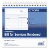 TOPS 2-Part Carbonless Bill for Services Rendered Book, 8.5 x