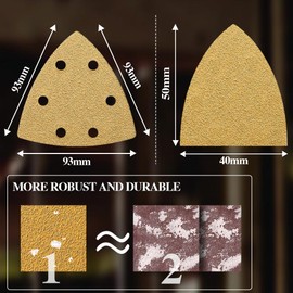 104 Pieces Multitool Sanding Plate Kit 93 m for Delta Sanders Available in Various Grits Suitable for Narrow Areas Hardwood Wall Surfaces Rust Removal and DIY Projects 100 5
