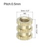 Sourcing Map 30Pcs Brass M3 x 6mm x 5mm Knurled