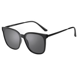 DUCO Oversized Polarized Sunglasses Womens Trendy Mirrored Shades Retro Round Vintage Light Weight UV400 Sun Glasses W016