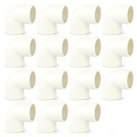 ERGAOBOY 15pcs 25mm Angle PVC White Pipe Connector Fittings Coupling Water Pipe Adapter