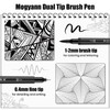 Mogyann Drawing Pens, 12 Pack Dual Brush Pens Black Markers