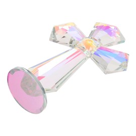 Gatuida Crystal Cross Decorative Catholic Cross Statue Collectible Figurines Decoration Catholic Party Favors Religious Home Decor Christian Decoration Collectible Figurines Glass