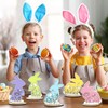 FYSUIMU 5Pcs Easter Bunny Wooden Table Signs Pastel Floral Rabbit