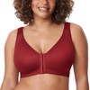 DELIMIRA Women's Full Coverage Front Closure Wire Free Back Support