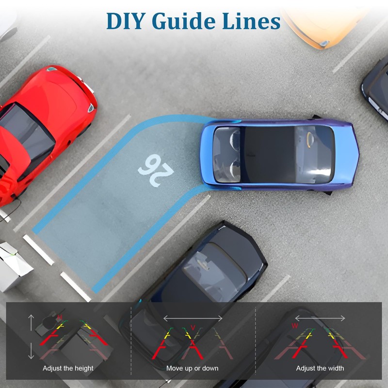 Backup Camera for Car 7 Inch HD 1080P Front Rear