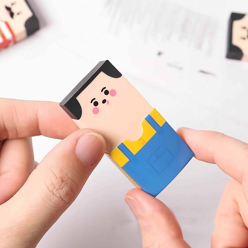 ALLVD Eraser Elementary School Stationery Kneaded Eraser Funny Cute Pencil