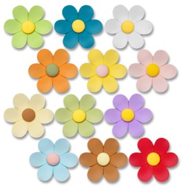 KROYSEA 12PCS Strong Fridge Magnets, 3D Flower Refrigerator Magnets, Colorful Decorative Cute Funny Whiteboard Magnets for Office, Cabinets, Kitchen and Dishwasher