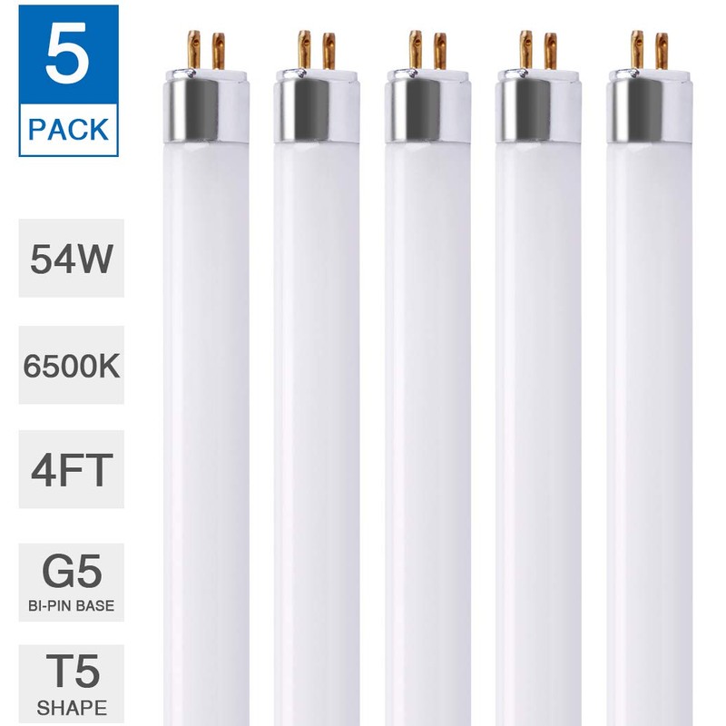 F54T5/865/HO Fluorescent Tube Light Bulb, 46 Inch, 54W, 6500K Daylight,