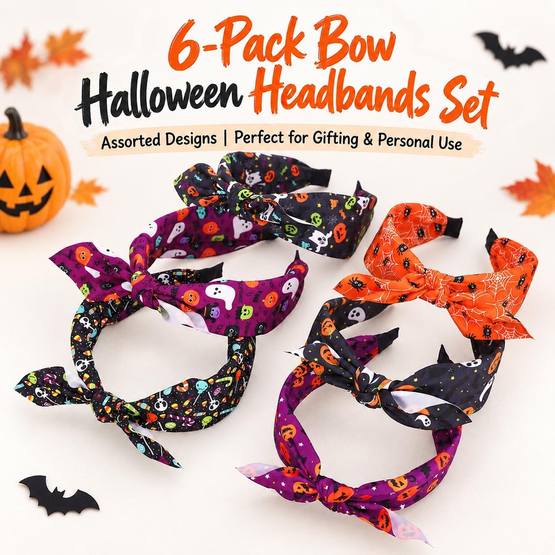 6PCS Halloween Headbands for Women, Halloween Accessories for Festive Gift