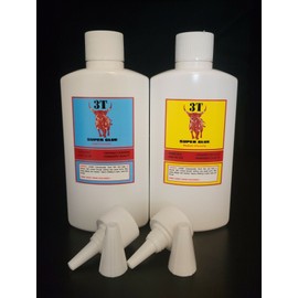 3T Medium + Thick CA Glue -Large 8 oz Bottles - Super Glue Adhesive - Cyanoacrylate